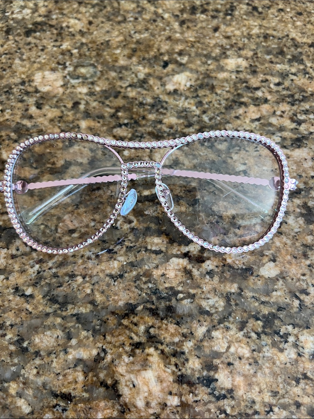 Rhinestone-Trim Lavendar Aviator Glasses